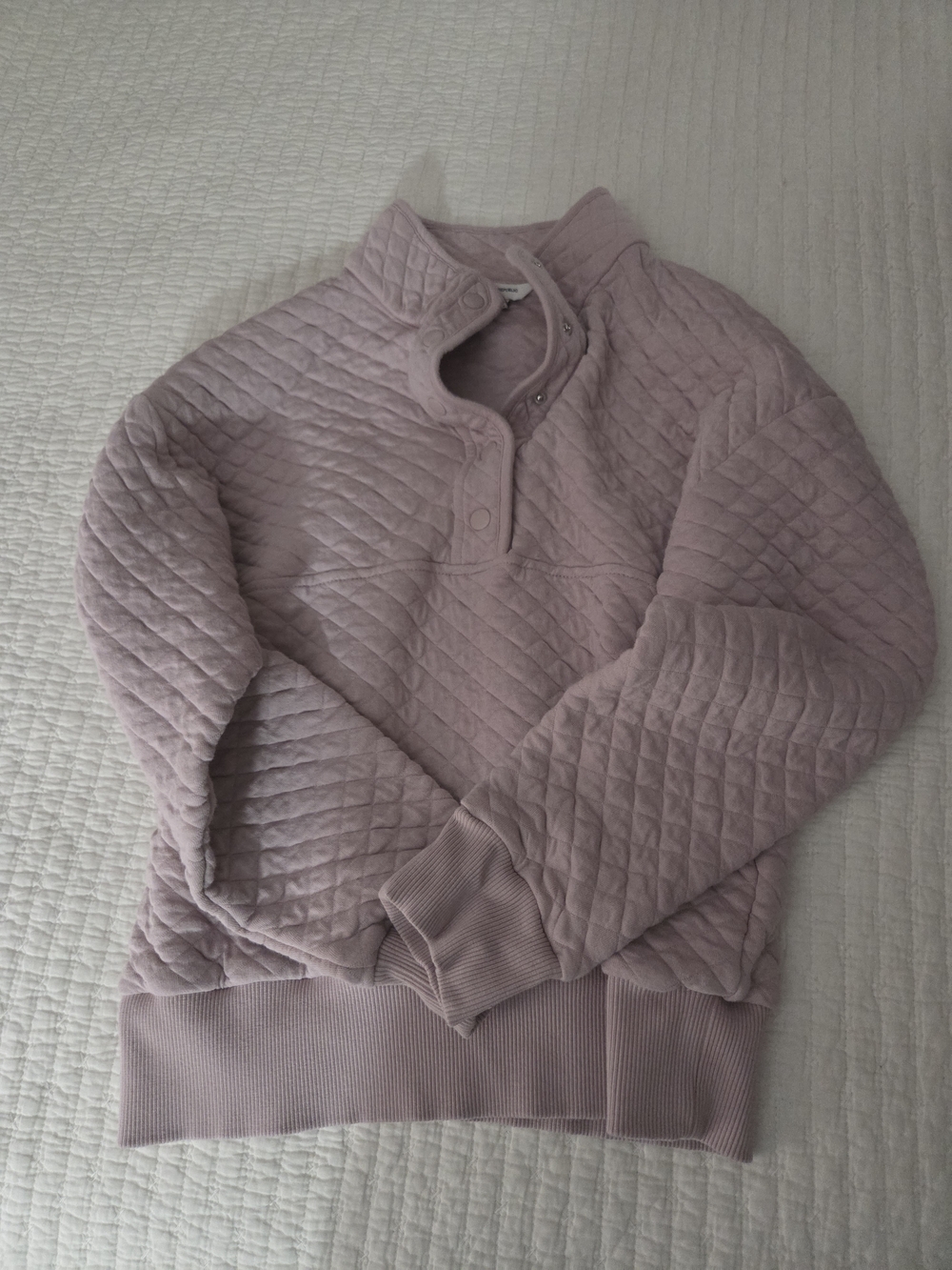 Banana Republic Quilted Pullover in Light Mauve